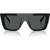 Jimmy Choo 52mm Rectangular Sunglasses In Black