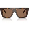 Jimmy Choo 52mm Rectangular Sunglasses In Havana Brown