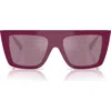 Jimmy Choo 52mm Rectangular Sunglasses In Violet
