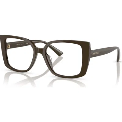 Jimmy Choo 53mm Butterfly Optical Glasses In Brown