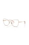 Jimmy Choo 53mm Butterfly Optical Glasses In Gold
