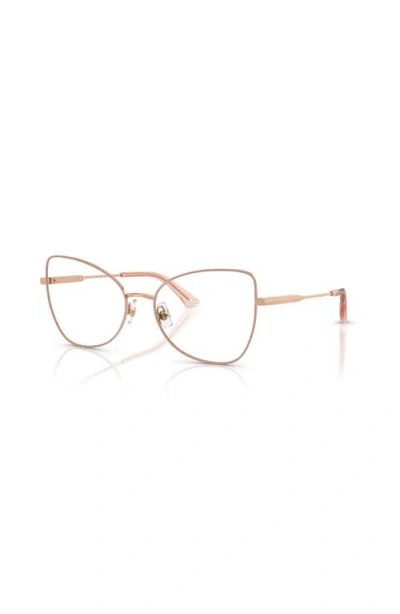 Jimmy Choo 53mm Butterfly Optical Glasses In Gold