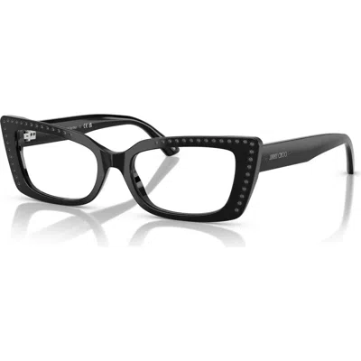 Jimmy Choo 53mm Cat Eye Optical Glasses In Black