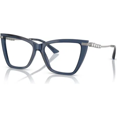 Jimmy Choo 53mm Cat Eye Optical Glasses In Blue