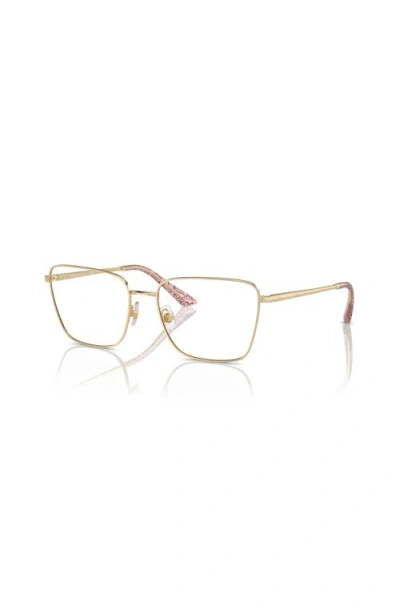 Jimmy Choo 53mm Rectangle Optical Glasses In Gold