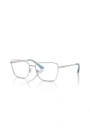 Jimmy Choo 53mm Rectangle Optical Glasses In Silver