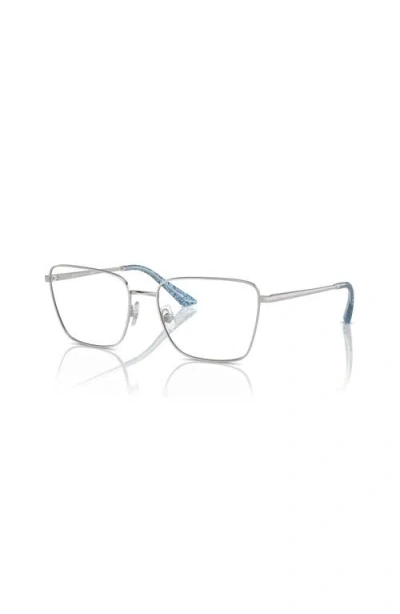 Jimmy Choo 53mm Rectangle Optical Glasses In Silver