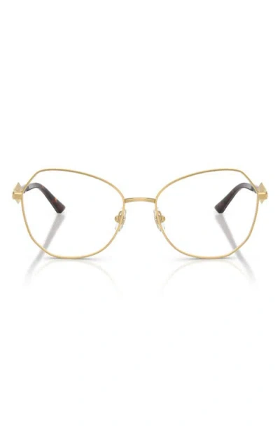 Jimmy Choo 53mm Round Optical Glasses In Gold