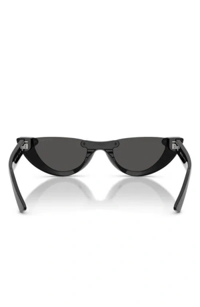 Jimmy Choo 53mm Semi Rimless Oval Sunglasses In Black