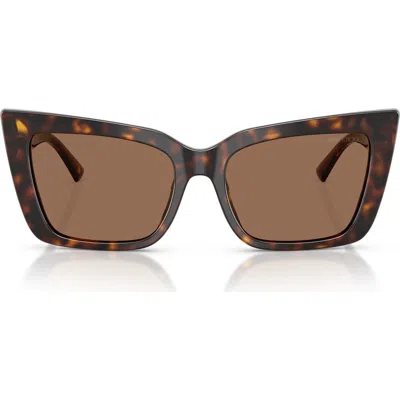 Jimmy Choo 54mm Butterfly Sunglasses In Havana/dark Brown
