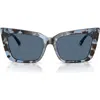 Jimmy Choo 54mm Butterfly Sunglasses In Opal Denim Havana/dark Blue