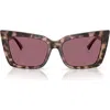 Jimmy Choo 54mm Butterfly Sunglasses In Opal Pink Havana/violet