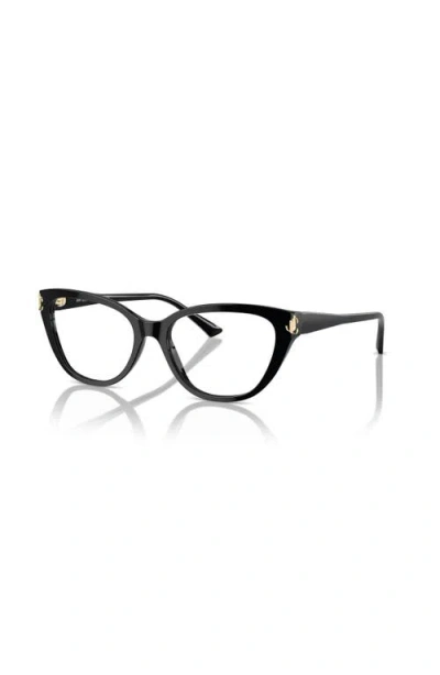 Jimmy Choo 54mm Cat Eye Optical Glasses In Black