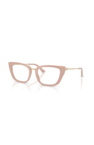 Jimmy Choo 54mm Cat Eye Optical Glasses In Pink