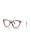 Jimmy Choo 54mm Cat Eye Optical Glasses In Brown