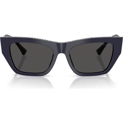 Jimmy Choo 54mm Cat Eye Sunglasses In Navy Blue/dark Grey