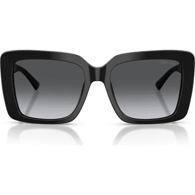 Jimmy Choo 54mm Gradient Polarized Square Sunglasses In Black/polar Gradient Gray