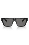 Jimmy Choo 54mm Polarized Rectangular Sunglasses In Black