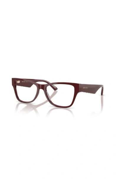 Jimmy Choo 54mm Rectangle Optical Glasses In Red