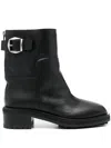 Jimmy Choo 'brooklyn' Black Ankle Boots With Buckle In Black