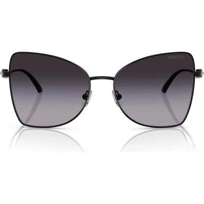 Jimmy Choo 55mm Butterfly Sunglasses In Black