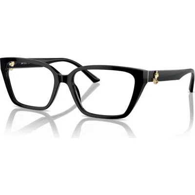 Jimmy Choo 55mm Cat Eye Optical Glasses In Black