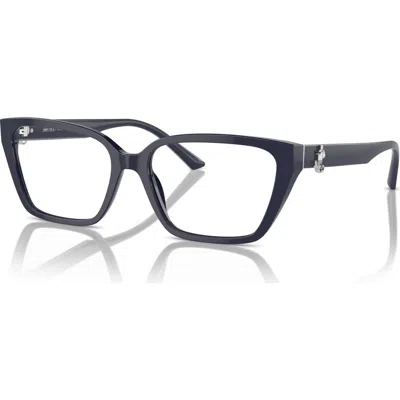Jimmy Choo 55mm Cat Eye Optical Glasses In Gray