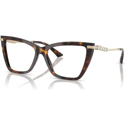Jimmy Choo 55mm Cat Eye Optical Glasses In Brown