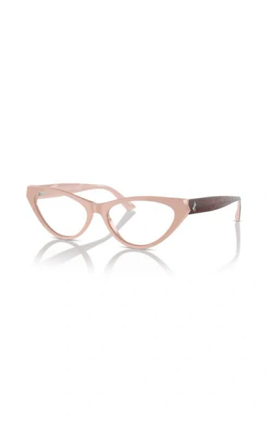 Jimmy Choo 55mm Cat Eye Optical Glasses In Pink