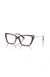 Jimmy Choo 55mm Cat Eye Optical Glasses In Burgundy