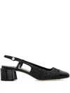 Jimmy Choo Patent Leather Pumps With Slingback And Decorative Button In Black