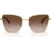 Jimmy Choo 55mm Gradient Square Sunglasses In Gold
