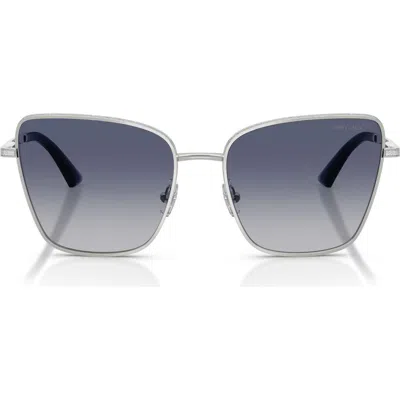 Jimmy Choo 55mm Gradient Square Sunglasses In Silver