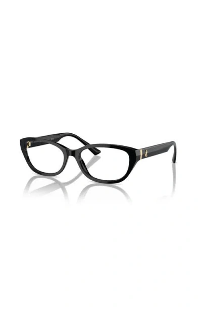 Jimmy Choo 55mm Oval Optical Glasses In Black