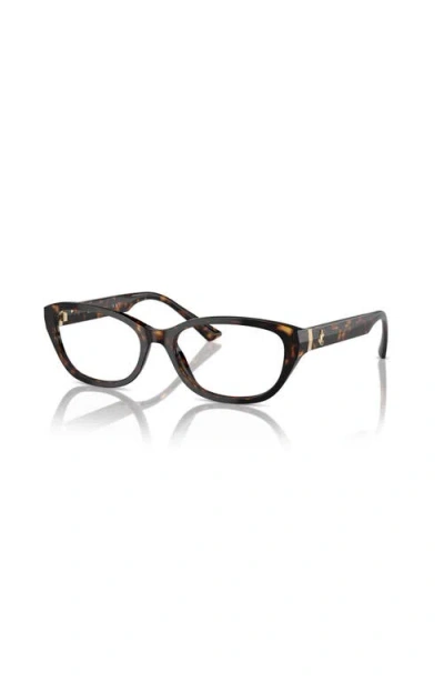 Jimmy Choo 55mm Oval Optical Glasses In Brown