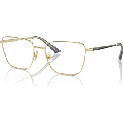Jimmy Choo 55mm Rectangle Optical Glasses In Gold