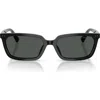 Jimmy Choo 55mm Rectangular Sunglasses In Black