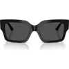 Jimmy Choo 55mm Rectangular Sunglasses In Black