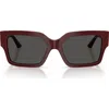Jimmy Choo 55mm Rectangular Sunglasses In Brown