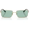 Jimmy Choo 55mm Rectangular Sunglasses In Gold