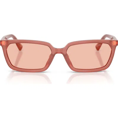 Jimmy Choo 55mm Rectangular Sunglasses In Pink