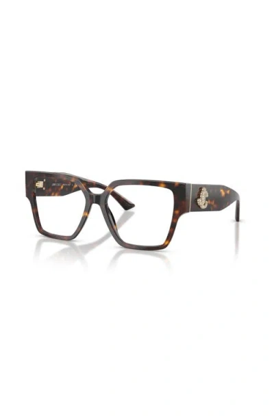 Jimmy Choo 55mm Square Optical Glasses In Brown