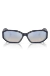 Jimmy Choo Eyewear Oval Frame Sunglasses In Blue Silver
