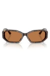 Jimmy Choo 56mm Oval Sunglasses In Brown