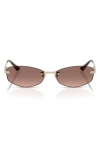 Jimmy Choo 57mm Oval Sunglasses In Pink Gold