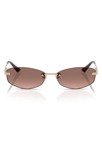 Jimmy Choo 57mm Oval Sunglasses In Pink Gold
