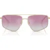 Jimmy Choo 58mm Pilot Sunglasses In Pale Gold/pink