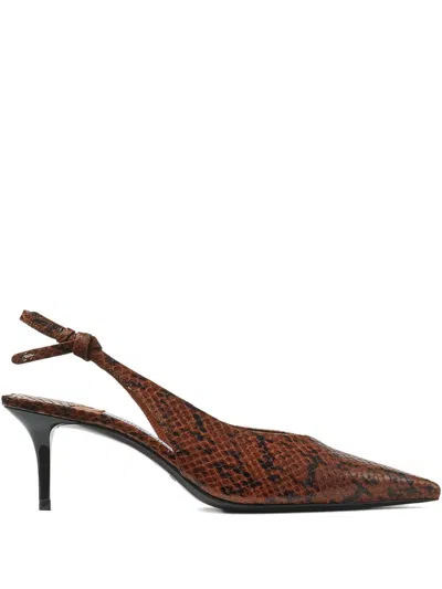 Jimmy Choo Camie Slingback-pumps Mit Schlangenleder-effekt 60mm In Multi