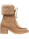 Jimmy Choo Hali 60 Suede Shearling-collar Ankle Boots In Animal Print
