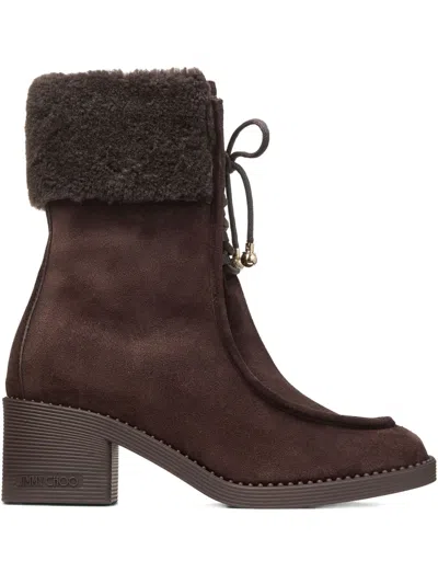 Jimmy Choo 60mm Hali Boots In Brown